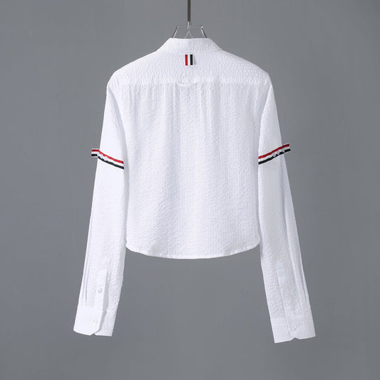 2025SS Women's Seersucker Shirt THOM TREND