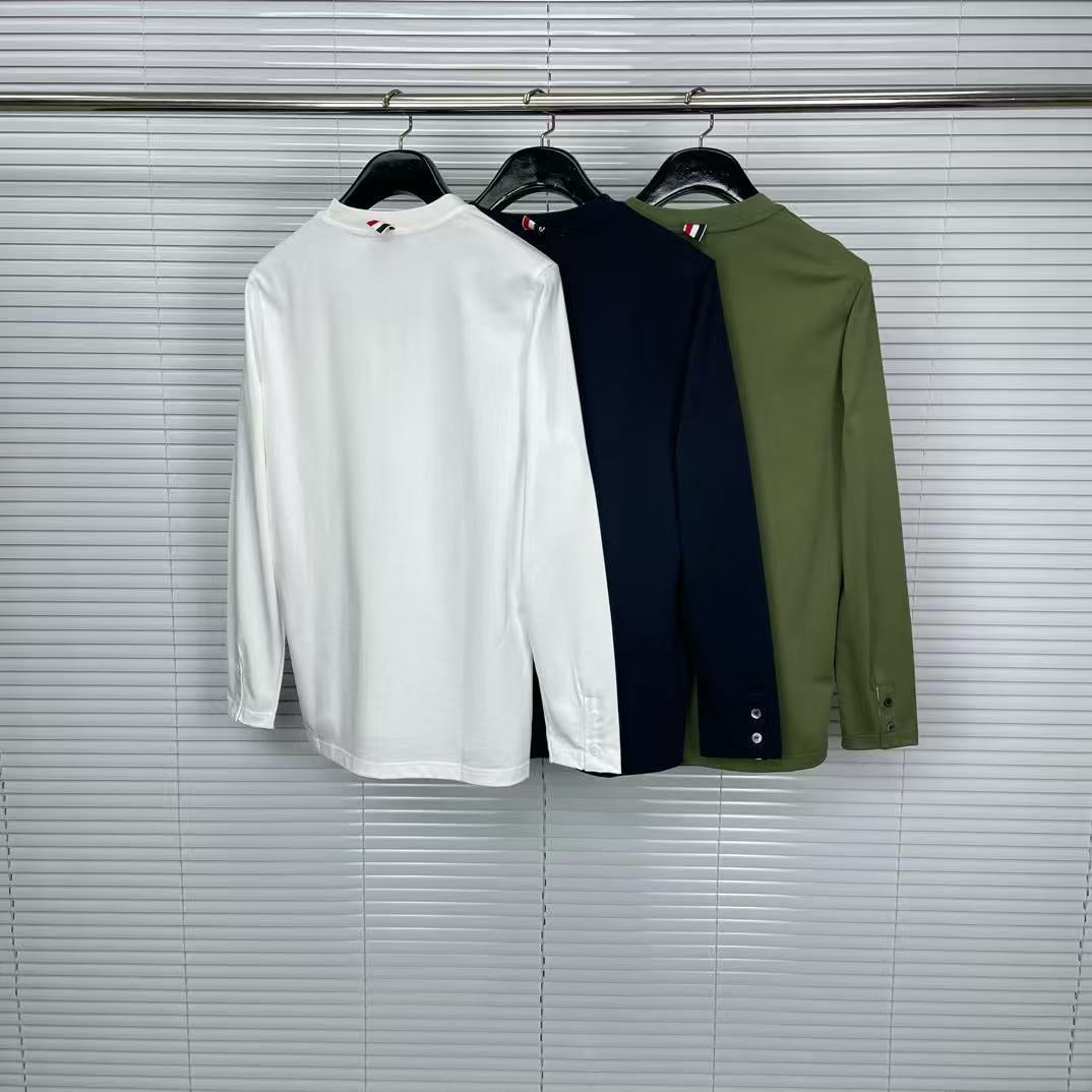 2025SS chest pocket long-sleeved T-shirt THOM TREND