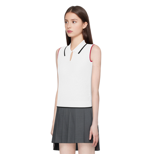 Polo neck sleeveless vest TREND