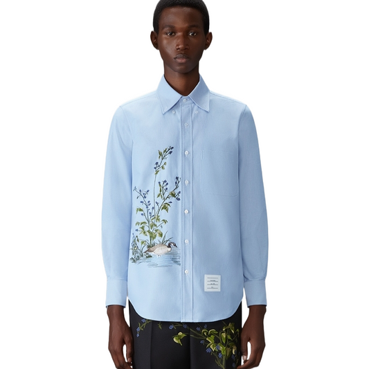 2025SS Embroidered Oxford Shirt THOM TREND