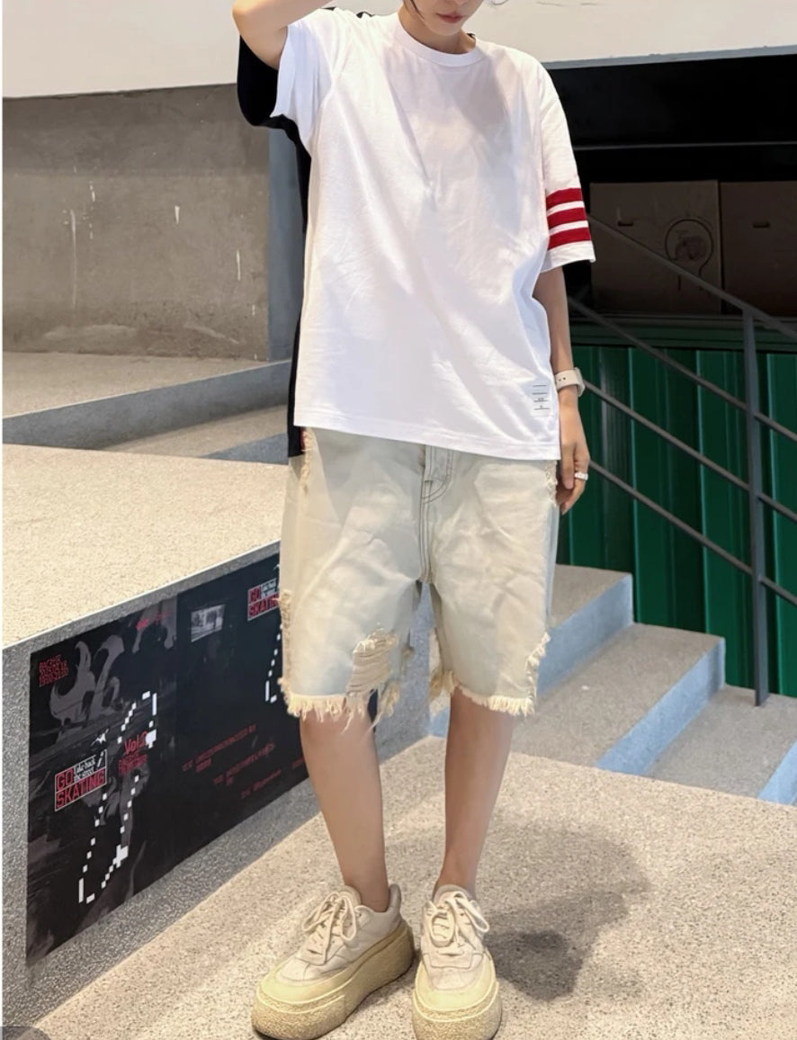 Men's bird graffiti short-sleeved T-shirt(副本) THOM TREND