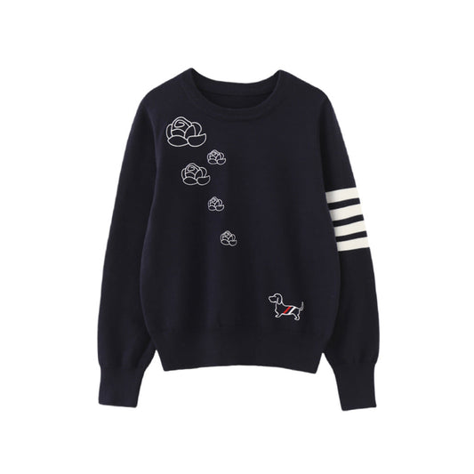 Color-block jacquard sweater