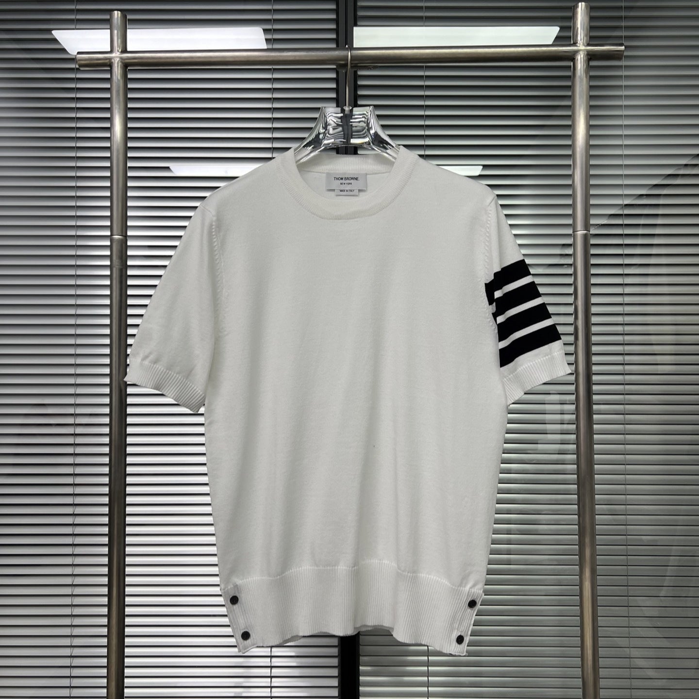 Women's four-bar v-neck cardigan(副本) THOM TREND