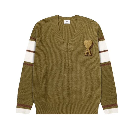 Relaxed V-Neck Knit Sweater