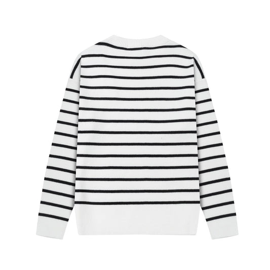 AMI Paris Striped Wool-Blend Sweater