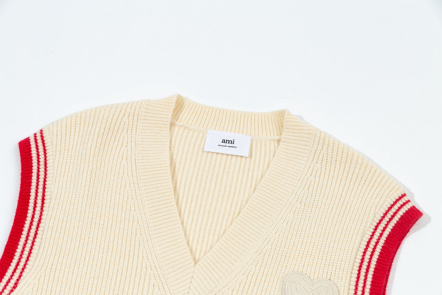 Striped V-Neck Sweater Vest ¡§C Unisex