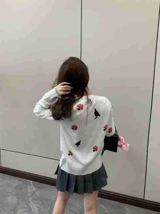 2025SS Rose and Bird Jacquard Cardigan THOM TREND