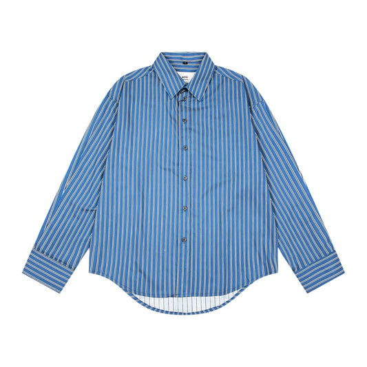 Unisex Vertical Striped Long-Sleeve Shirt