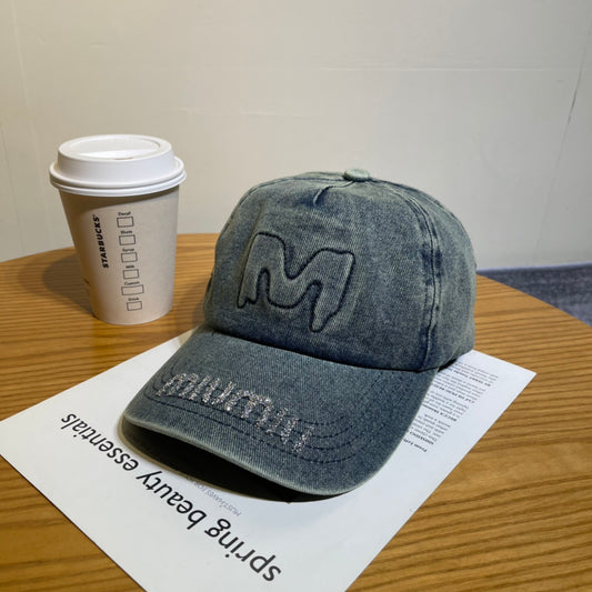 Distressed Denim Baseball Cap