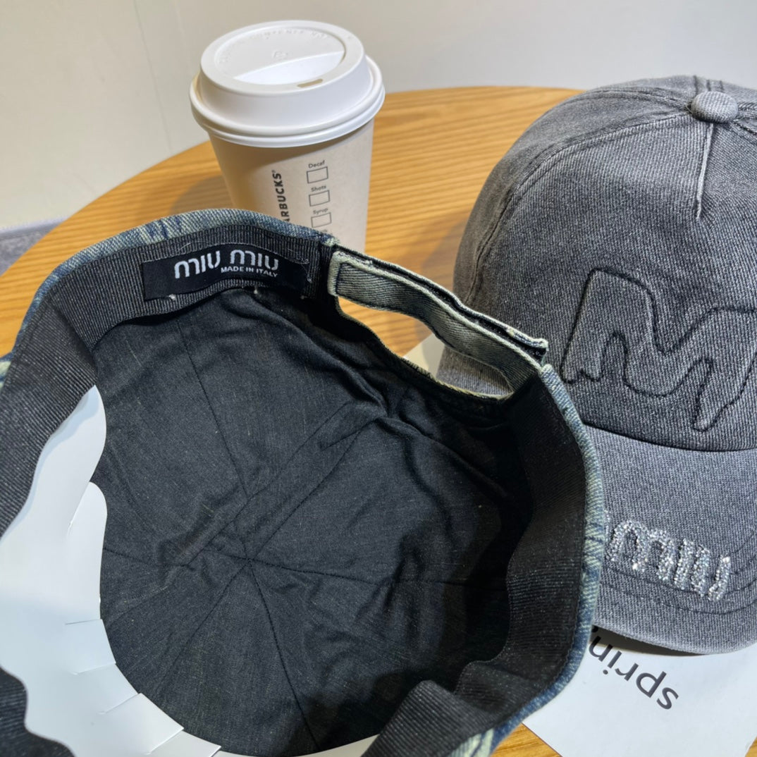 Distressed Denim Baseball Cap