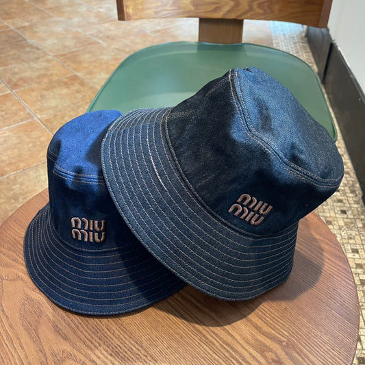 Denim Embroidered Bucket Hat