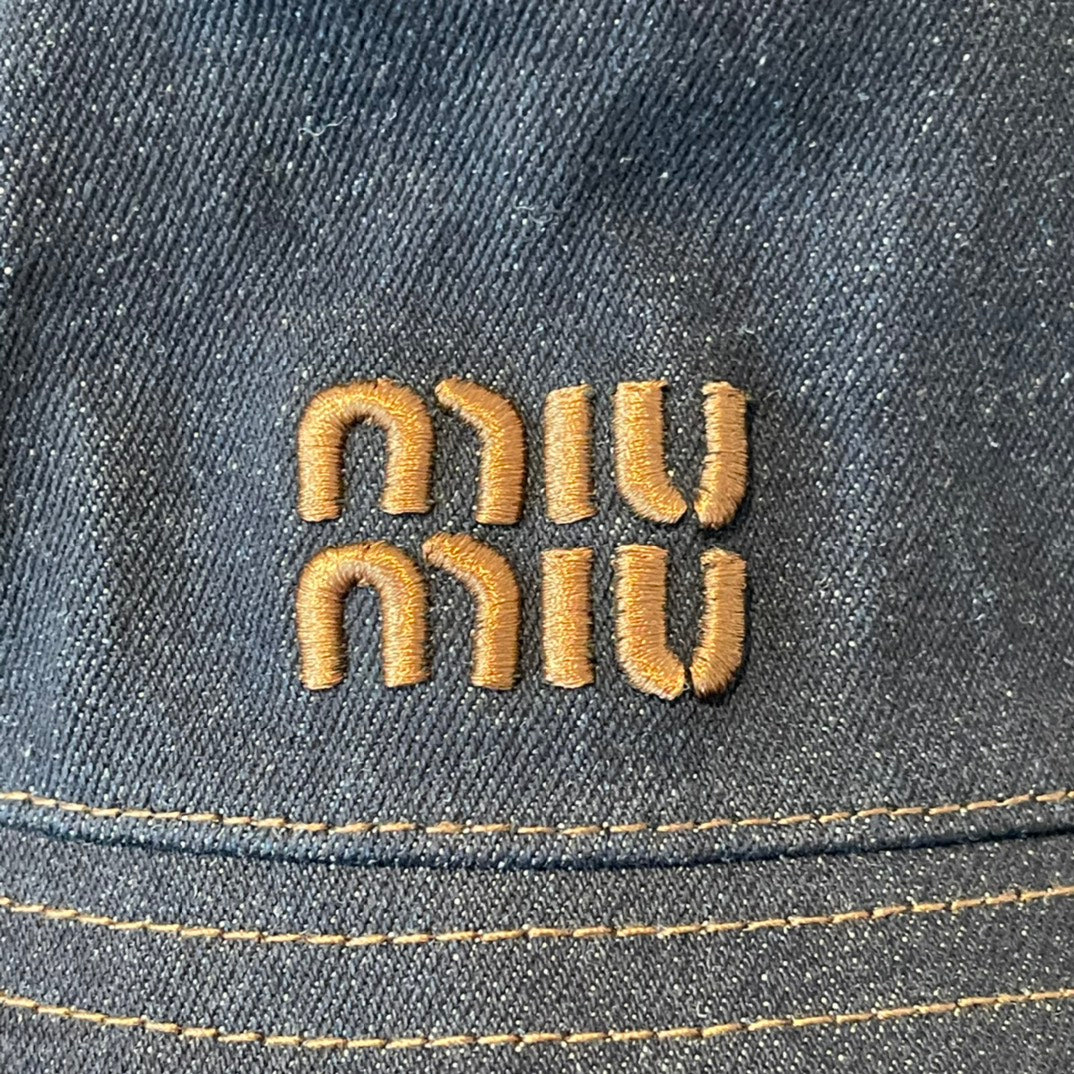Denim Embroidered Bucket Hat