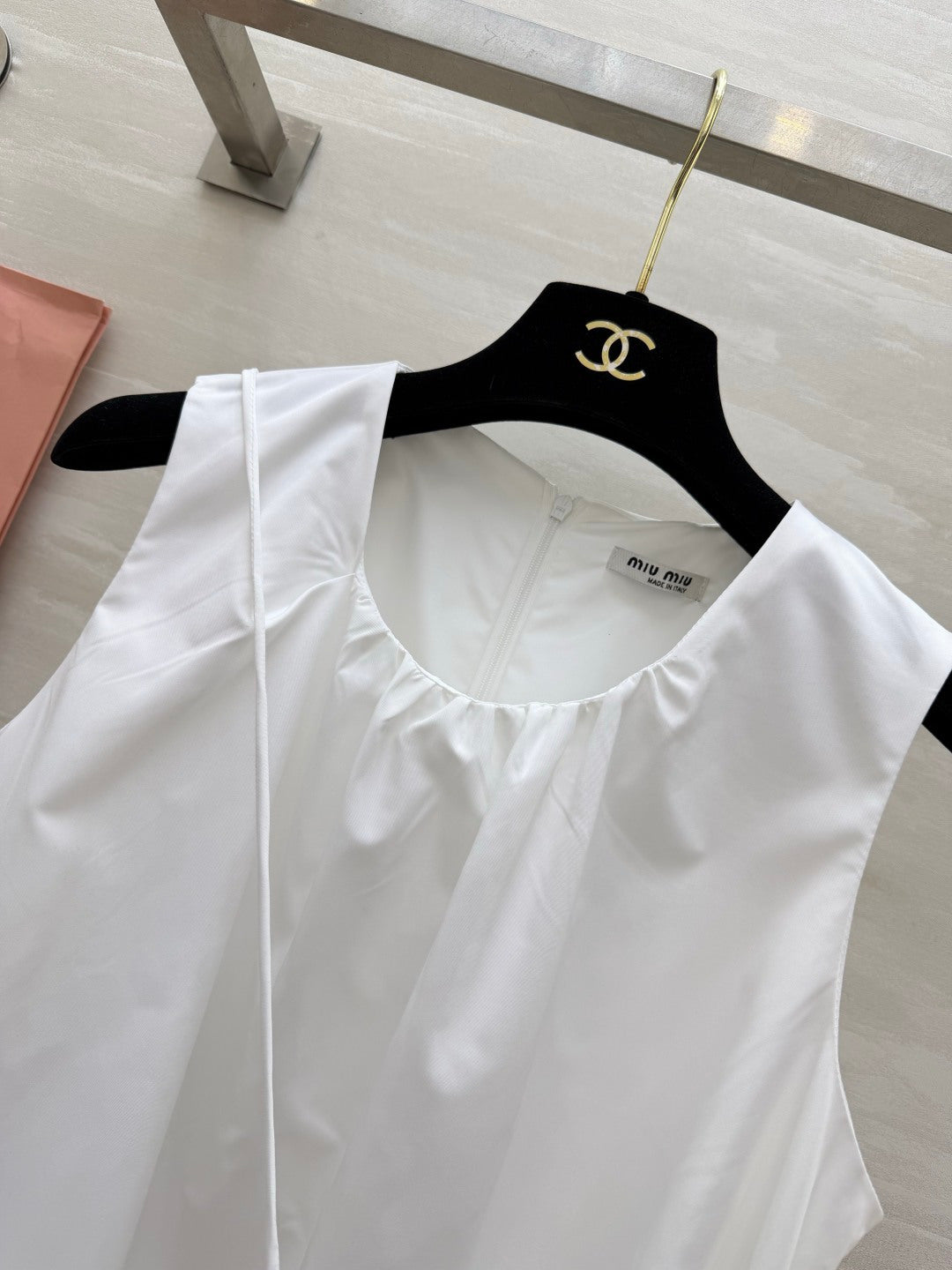 Sleeveless Bubble Hem Mini Dress with Drawstring Bag