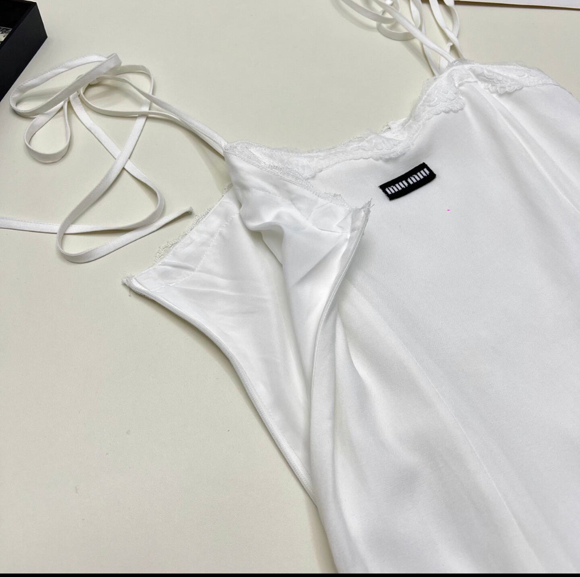 Lace Splice Irregular Hem Slip Maxi Dress