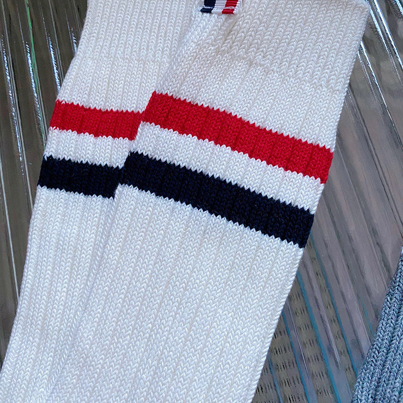 Mid-length four-bar striped socks£¨¸´Öƣ© THOM TREND