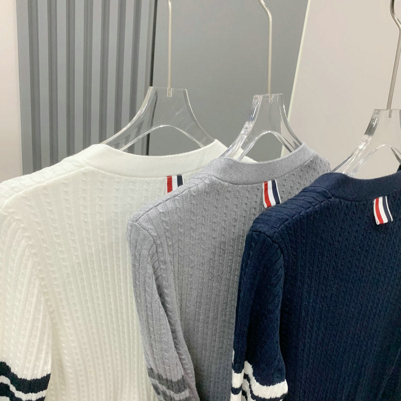 2025SS Small twist v-neck cardigan THOM TREND