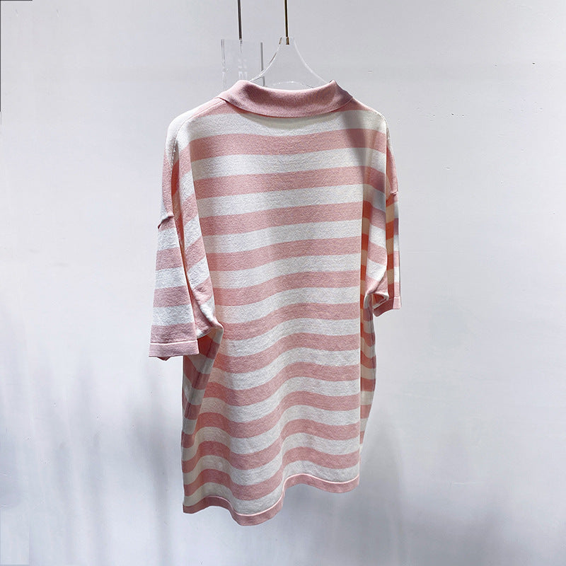 Contrast striped polo shirt