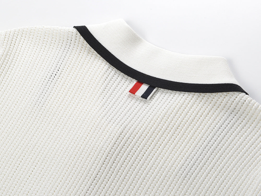 Polo collar cardigan
