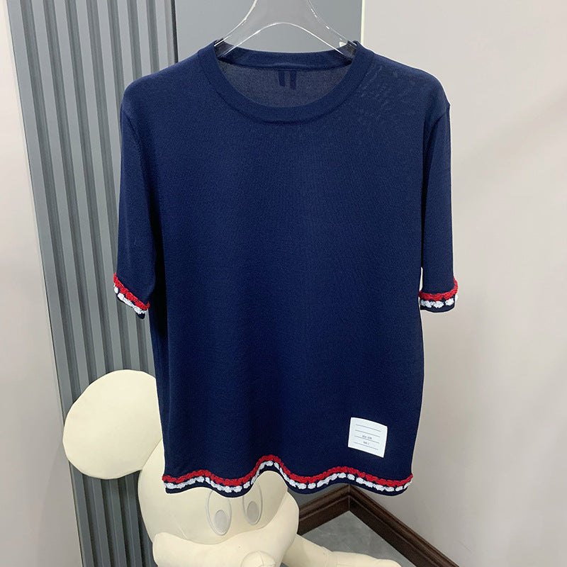 Round neck casual T-shirt