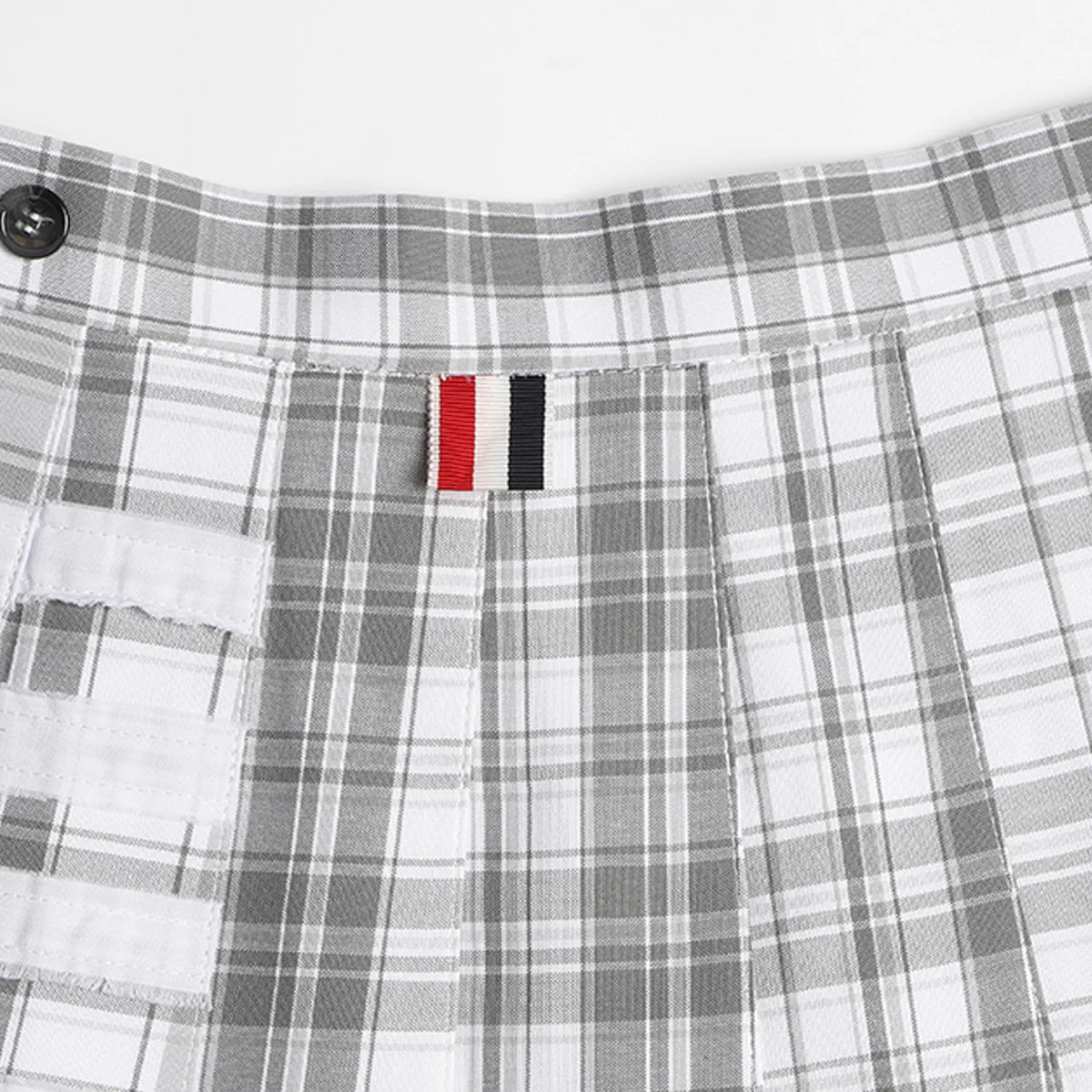 4 Bars Plaid pleated skirt