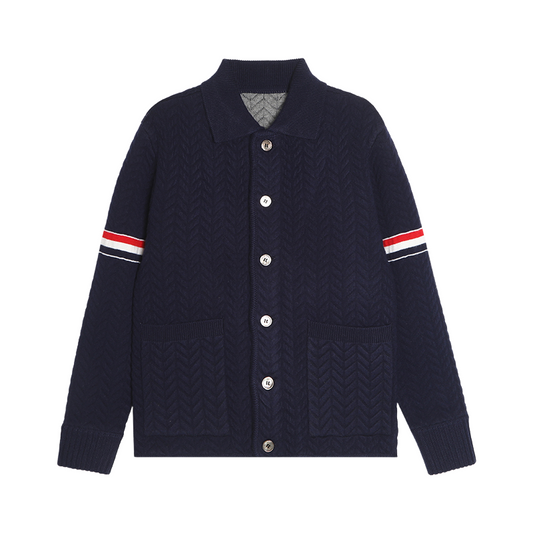 Unisex Herringbone Cardigan Jacket TREND