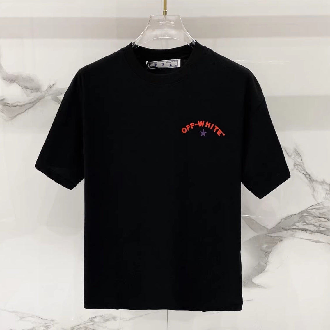 Off-White Milan Star Arrow Back Print Cotton T-Shirt - White product detail view