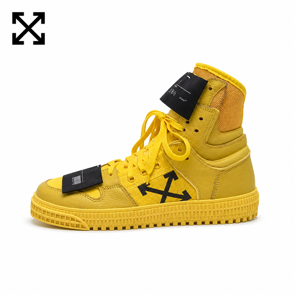 Off-White Arrow High-Top Unisex Sneakers – OW-SN-019 on pure white background
