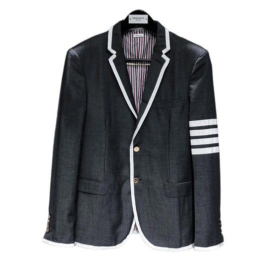 2025SSS Men's white trimmed blazer THOM TREND