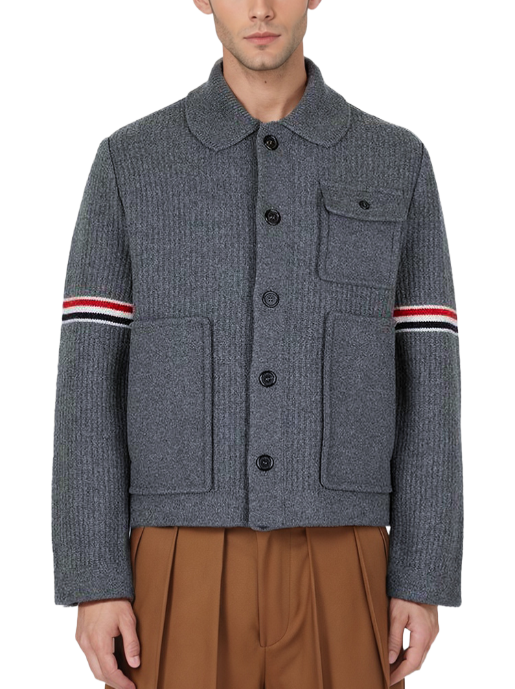 Men's double sleeve striped wool coat THOM TREND