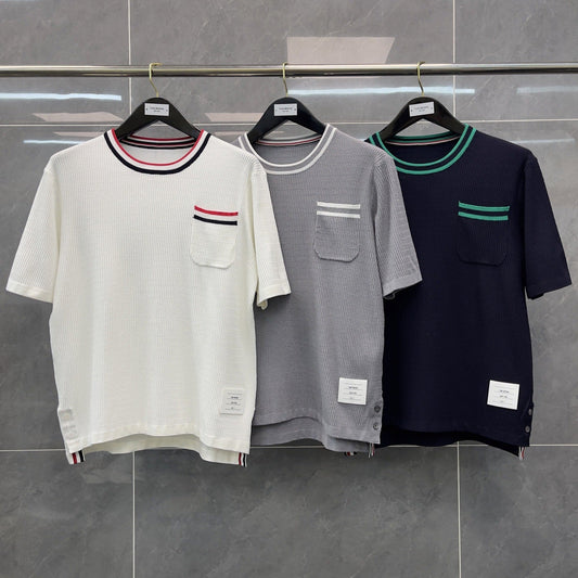 Front and back colorblock short-sleeved T-shirt（副本） THOM TREND