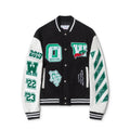 Off-White Black White Green College Varsity Jacket