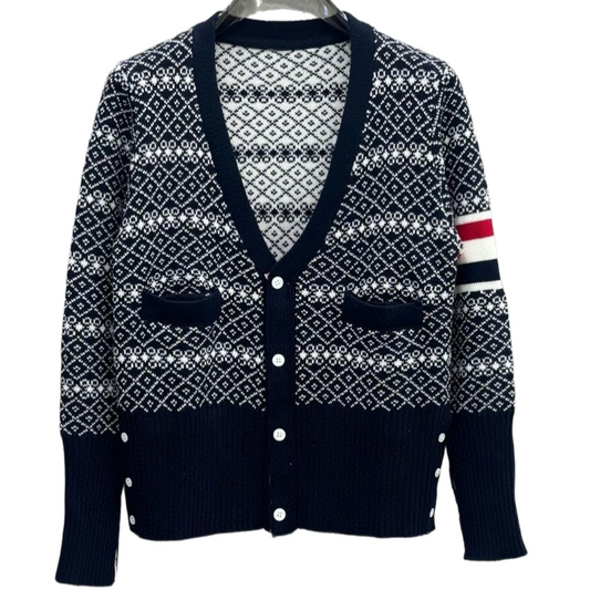 2025SS Plaid V-neck cardigan THOM TREND