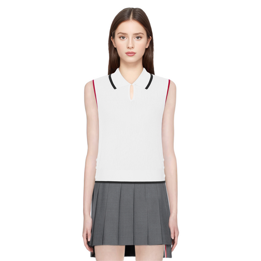 Polo neck sleeveless vest THOM TREND