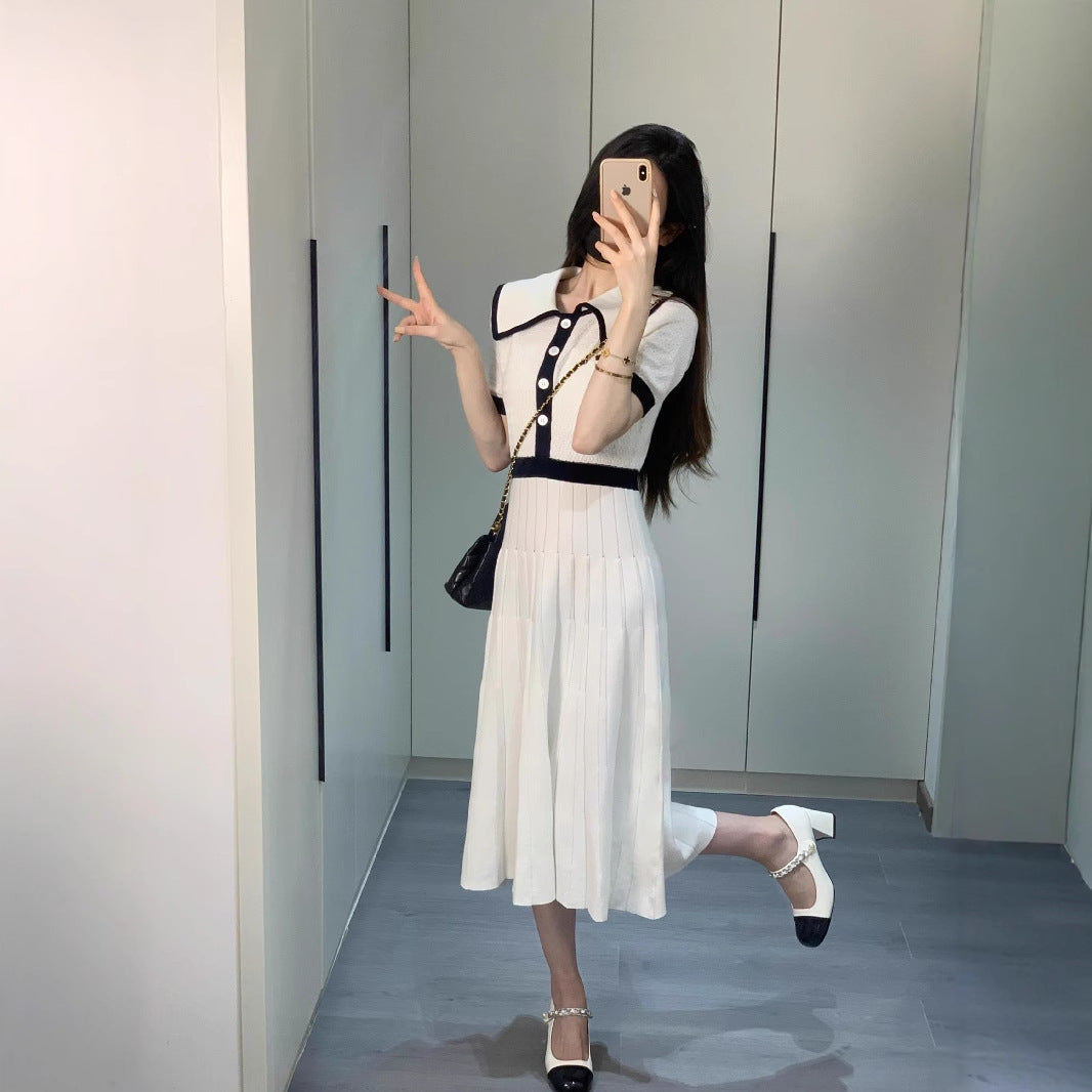 Little Doll Collar Knitted Dress THOM TREND