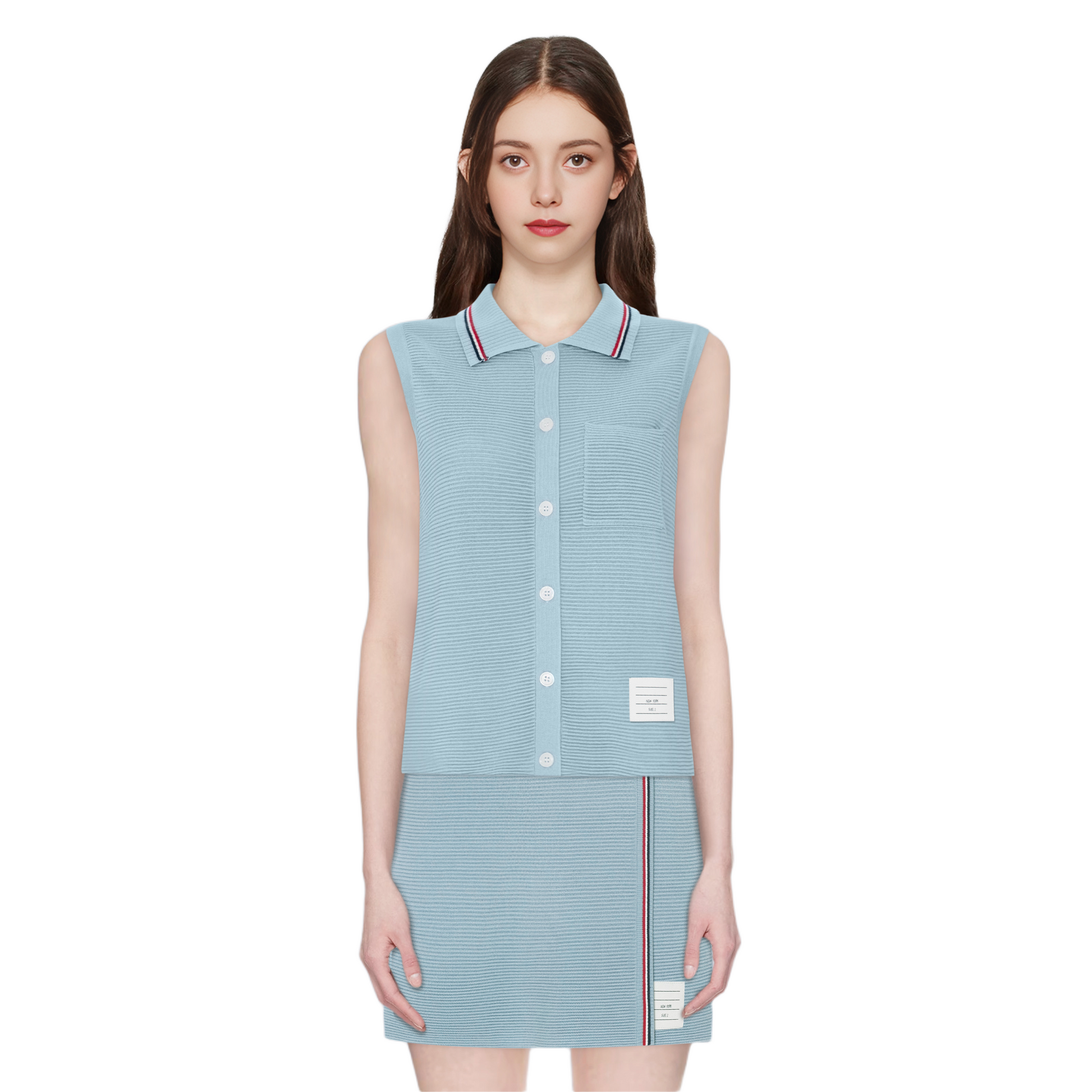 Sleeveless vest top + skirt THOM TREND