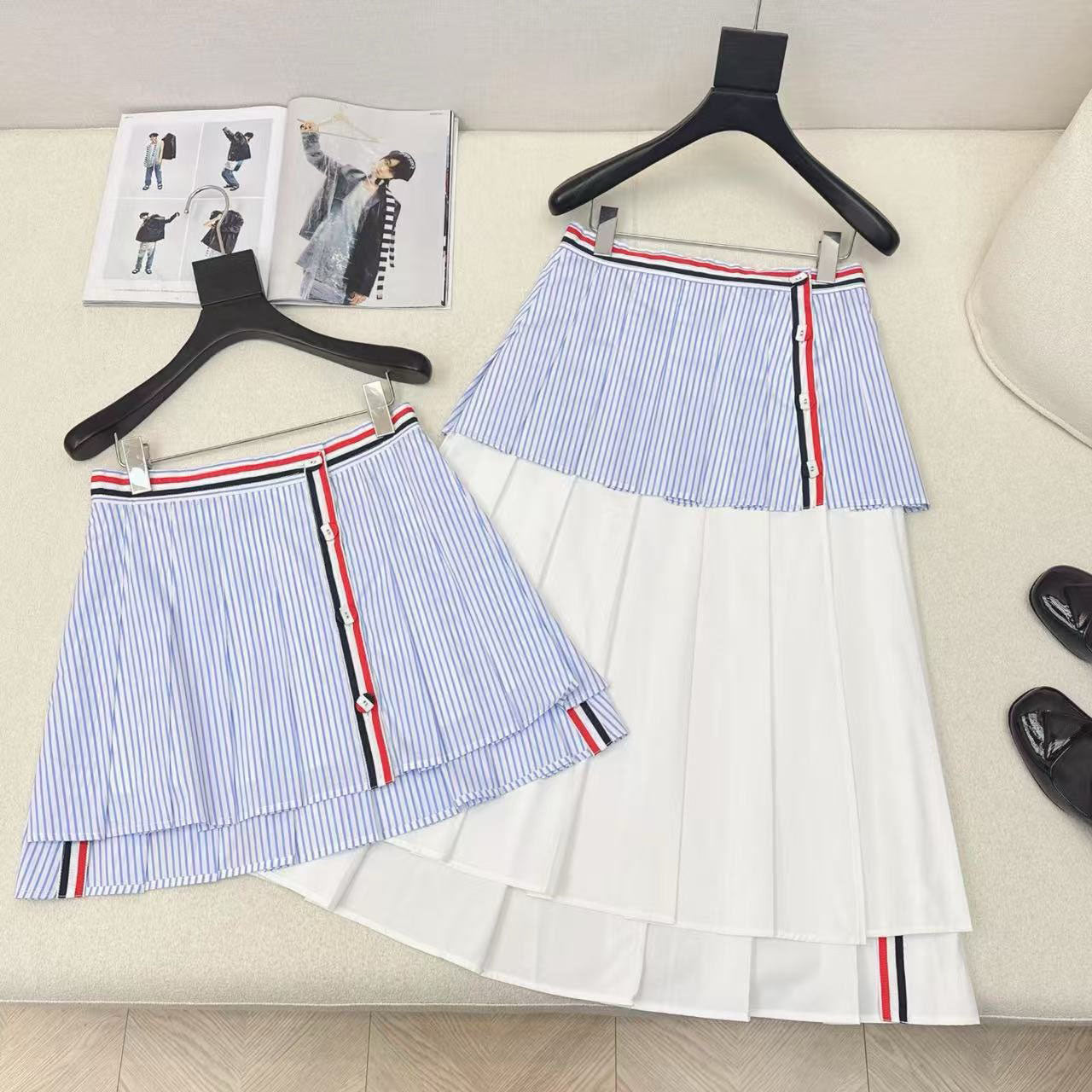 Women's contrast ribbon patchwork skirt THOM TREND