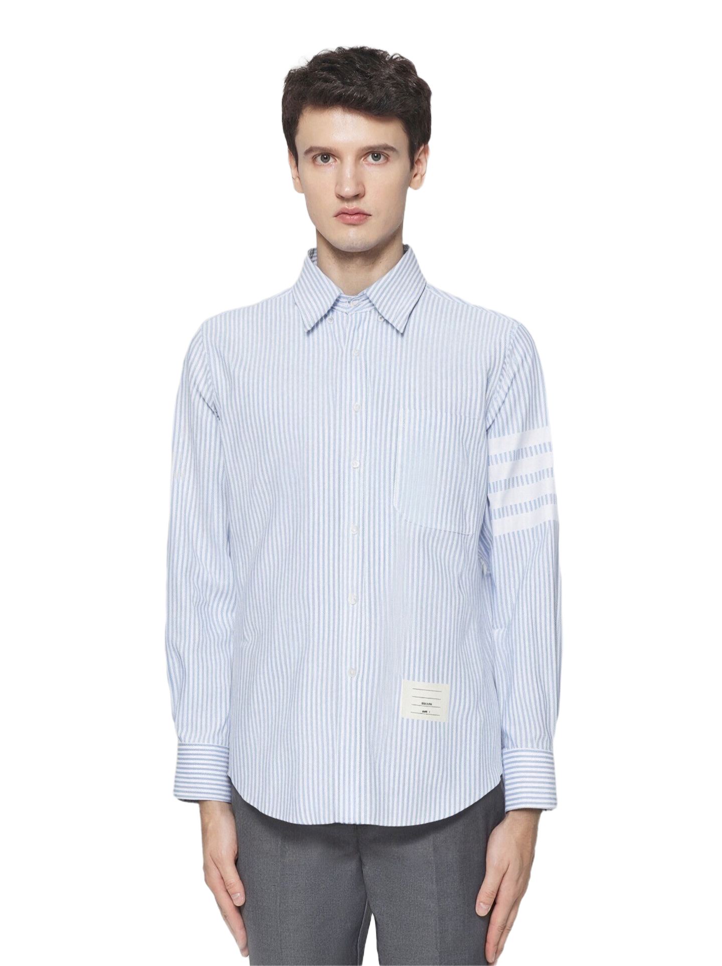 2025SS Striped white stripe shirt THOM TREND
