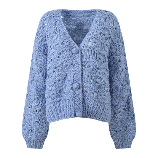 2025SS Crochet V-neck cardigan THOM TREND