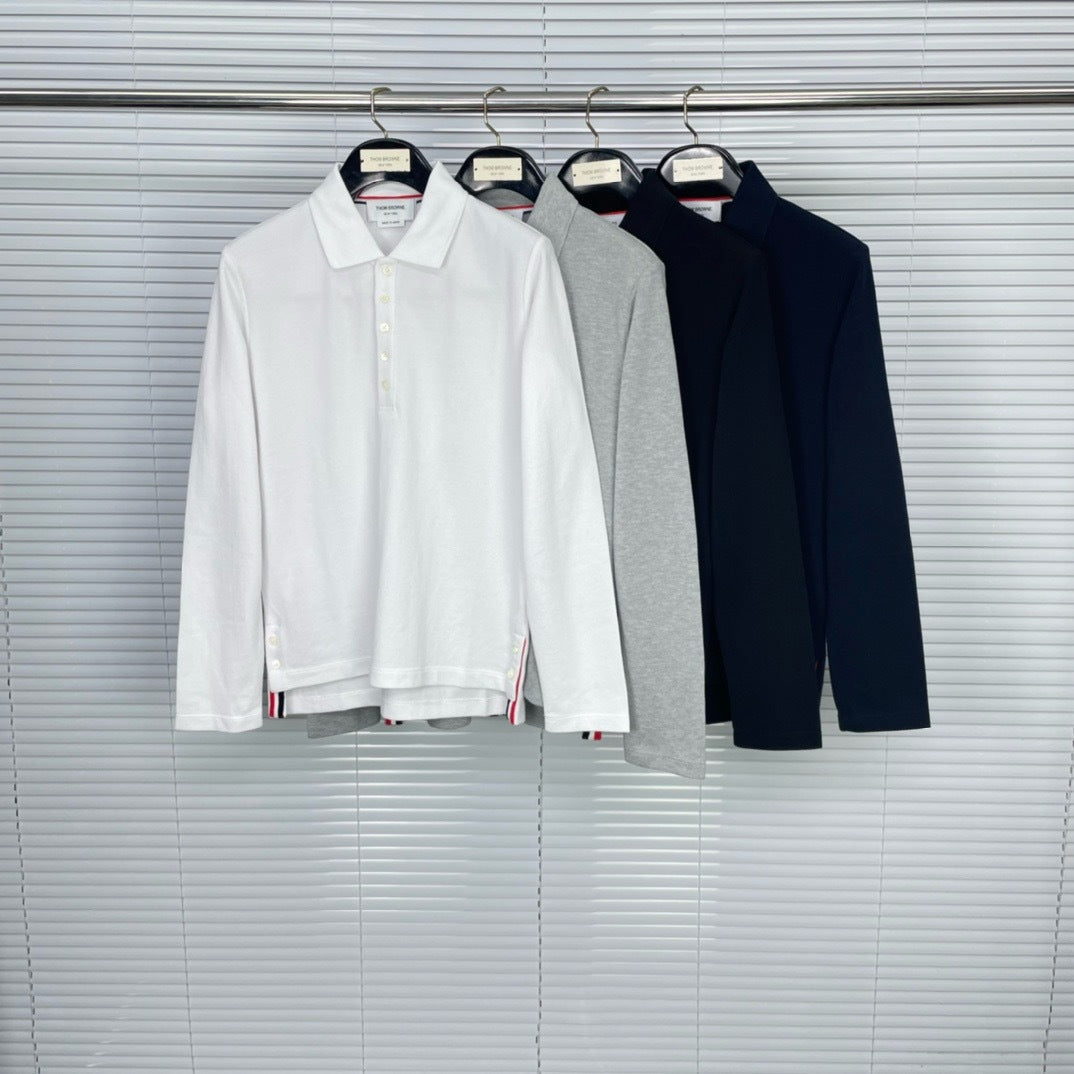 2025SS Lapel long-sleeved T-shirt THOM TREND