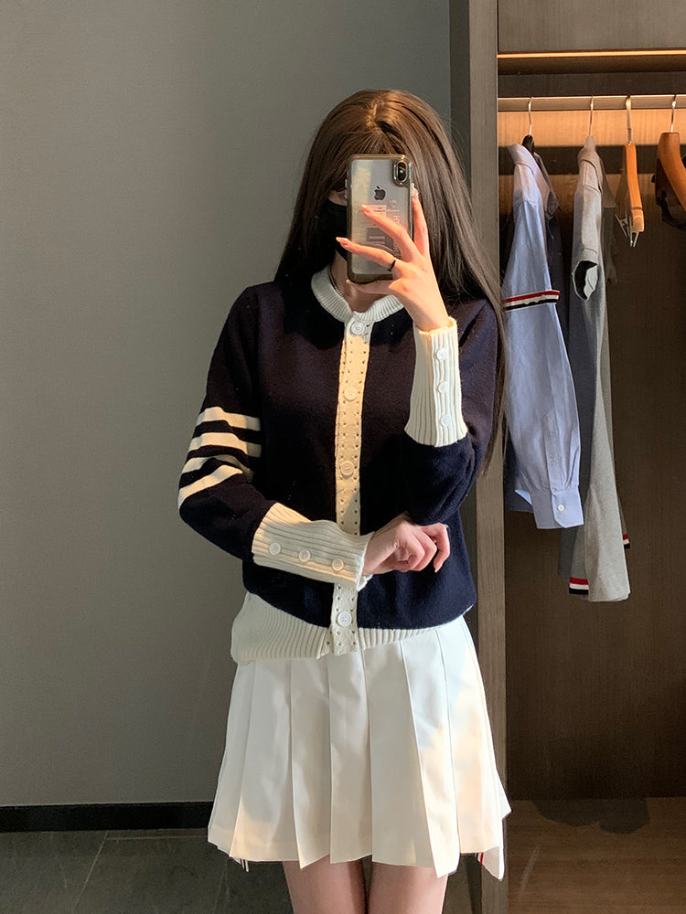 2025S Women's perforated jacket with placket THOM TREND