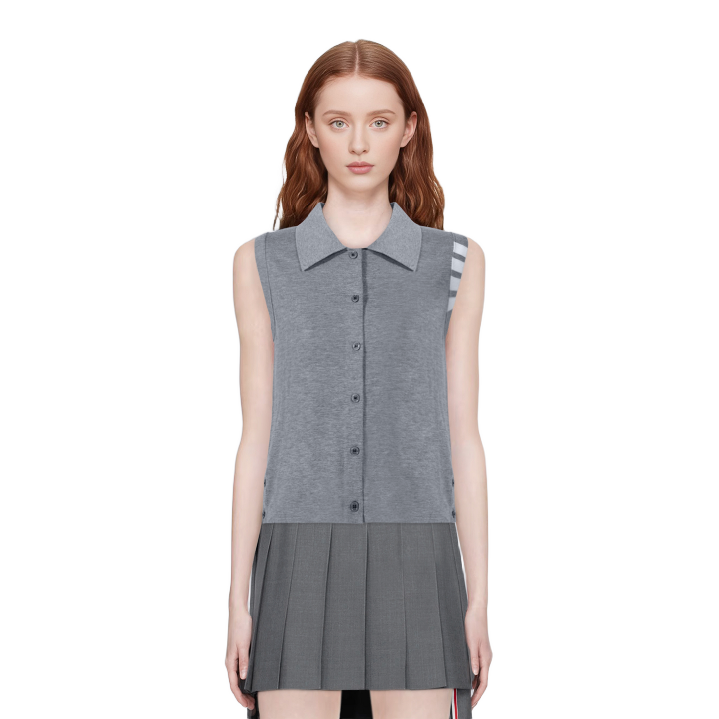 Women's tricolor knitted short sleeves（副本） THOM TREND