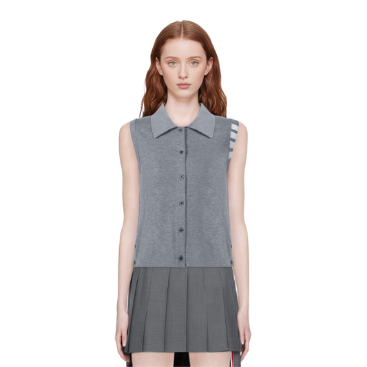 Women's tricolor knitted short sleeves（副本） THOM TREND