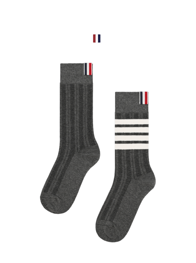 Dark striped four-stripe stockings THOM TREND