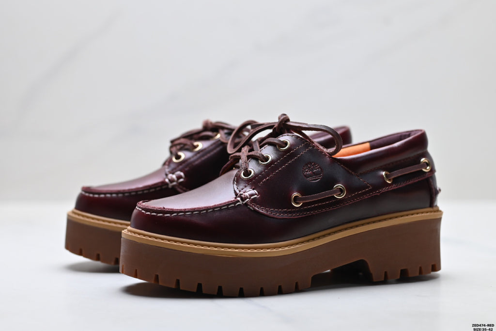 Timberland Burgundy Women's Platform Boat Shoe - detail image 4