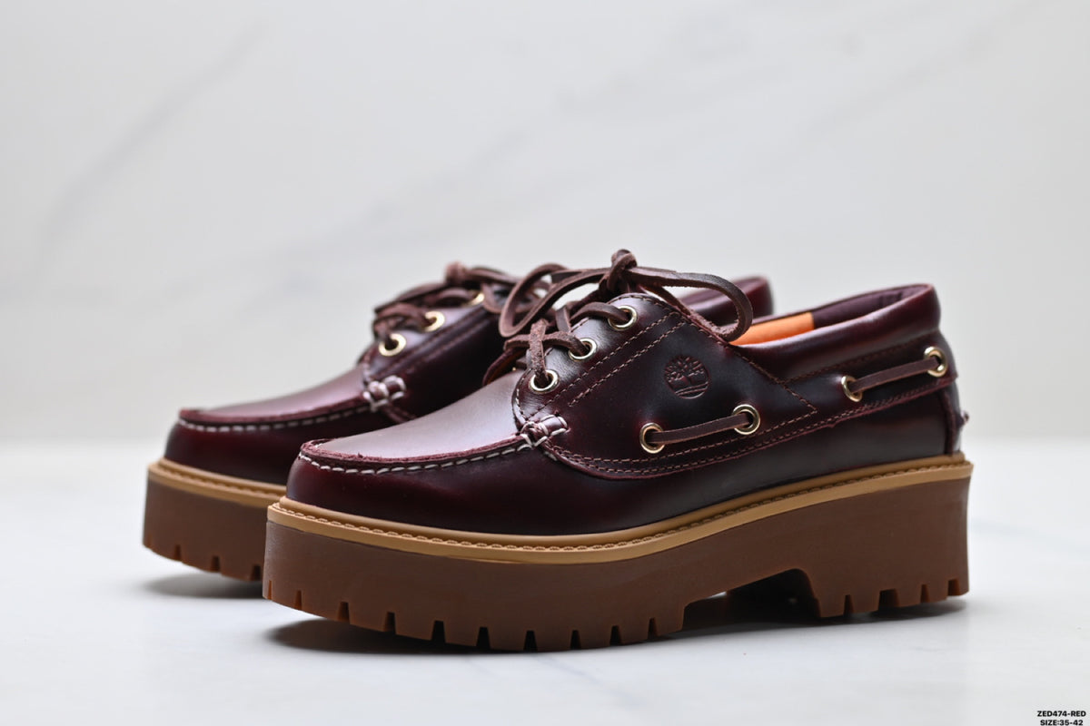 Timberland Burgundy Women's Platform Boat Shoe - detail image 4