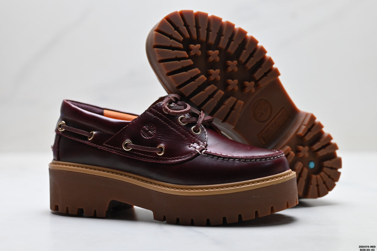 Timberland Burgundy Women's Platform Boat Shoe - detail image 5