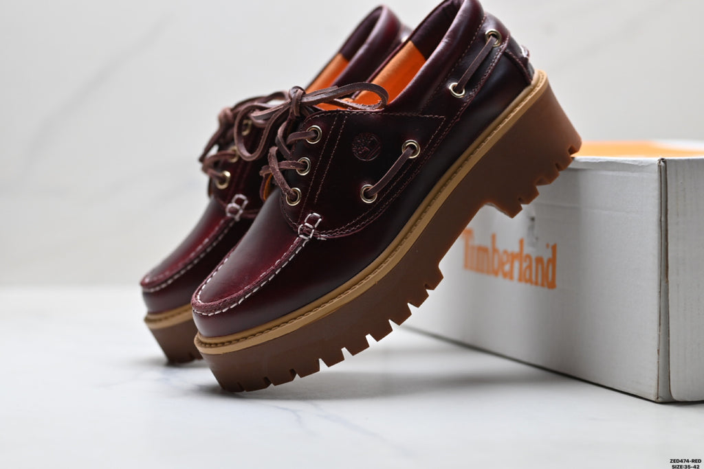 Timberland Burgundy Women's Platform Boat Shoe - detail image 8
