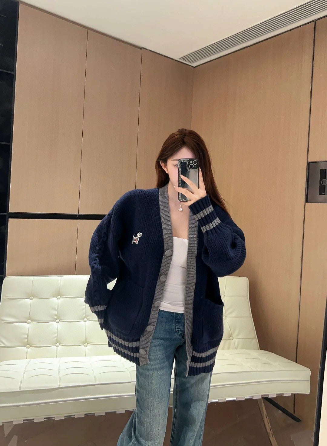 2025SS Puppy Color Striped Cardigan THOM TREND