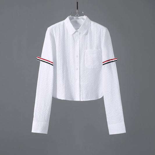 2025SS Women's Seersucker Shirt THOM TREND