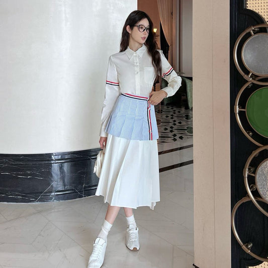 Women's contrast ribbon patchwork skirt THOM TREND